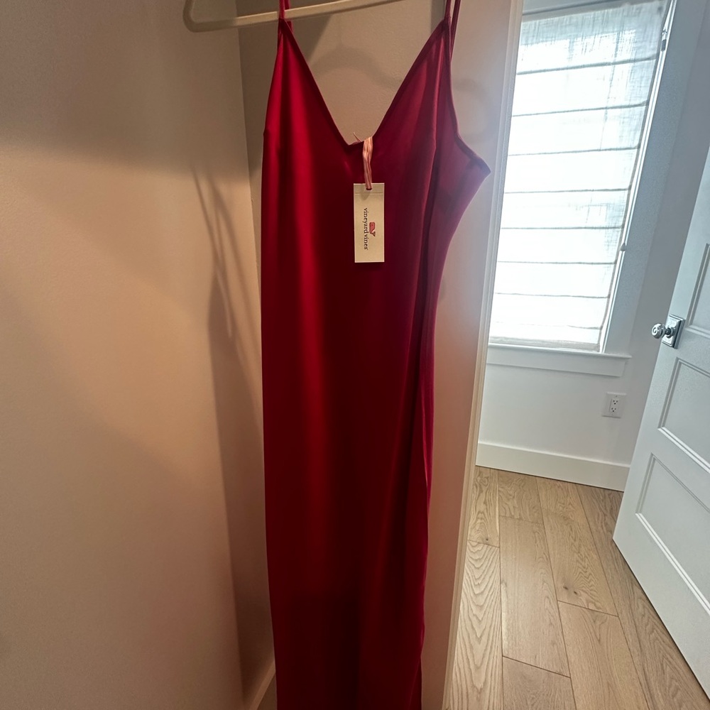 NWT Vineyard Vines Pink Slip Midi Dress